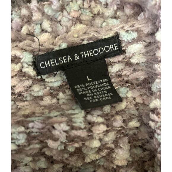 Women's Chelsea & Theodore Textured Popcorn Knit Long Sleeve Sweater Pink-Large - Picture 4 of 4